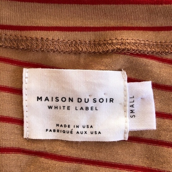 Maison Du Soir White Label Striped Pajama Top NWT - Picture 5 of 9